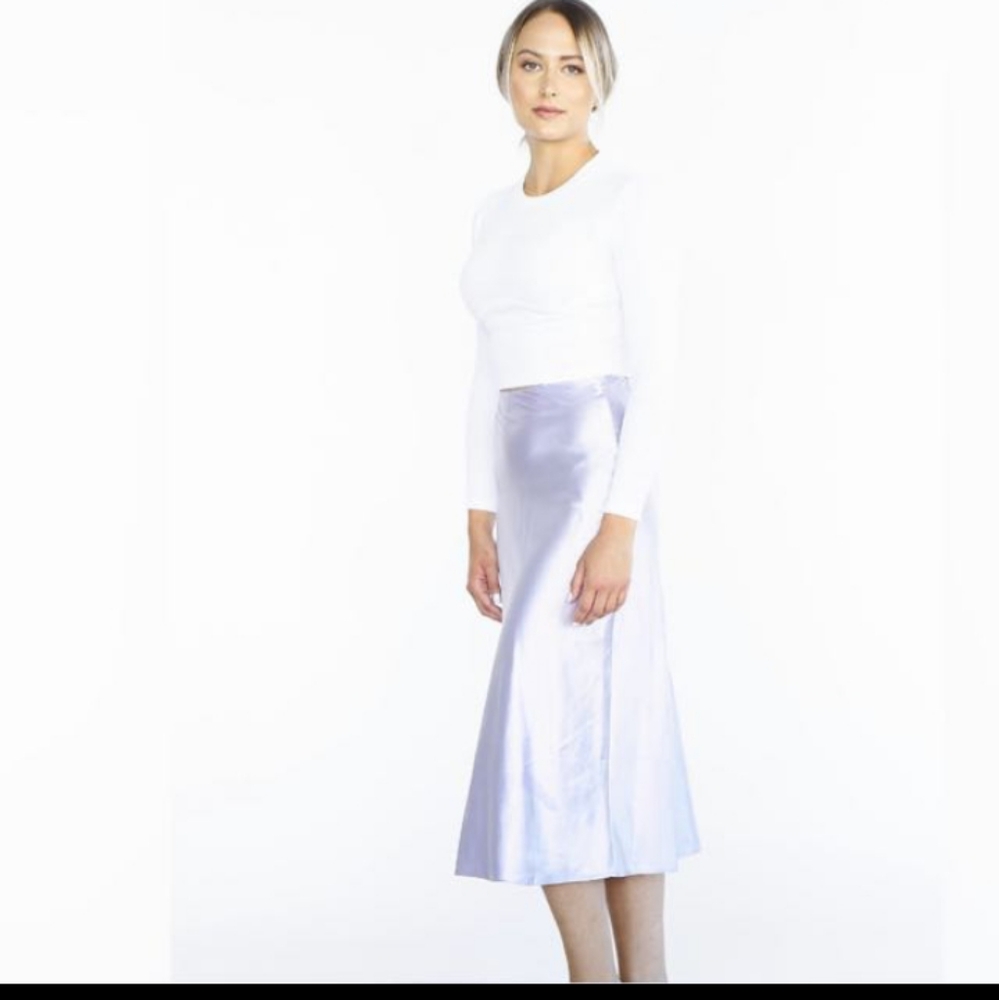 Satin midi skirt lavender